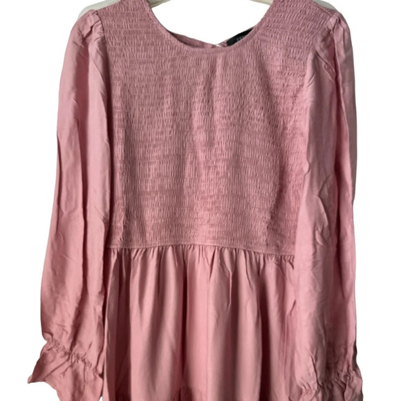 ZESICA Women’s Boho Flounce Sleeve Pull On Pink Medium Maxi Dress BNWT - Picture 3 of 8